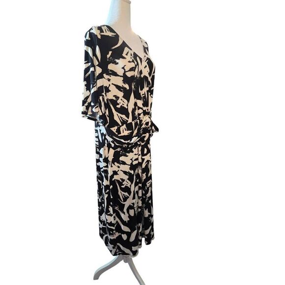 Anthony Original Women's Size 2X Black/White Midi Flare Dress - Picture 5 of 6